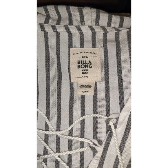 Billa Bong Same Story Hoodie Gray/White Striped Long Sleeve Hoodie-M-NWT - Picture 6 of 8